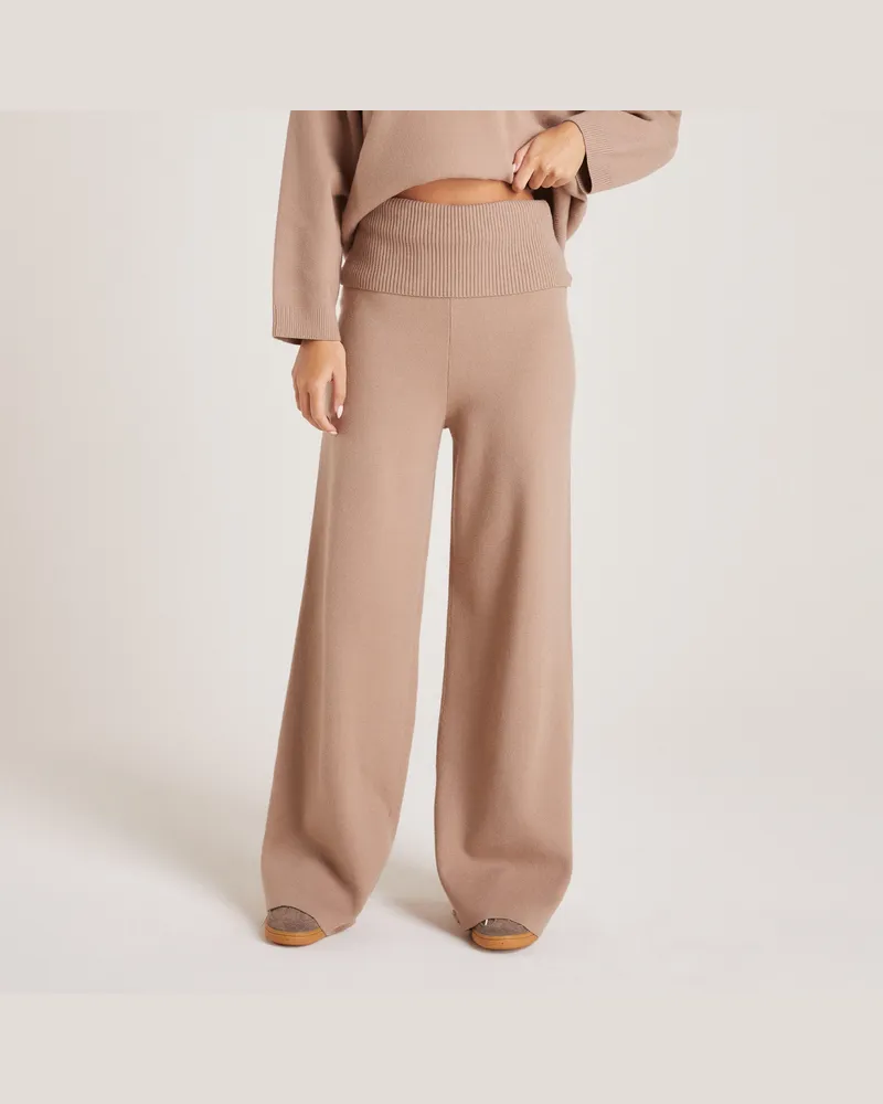 Lounge Gestrickte Hose - Hellbraun Brown
