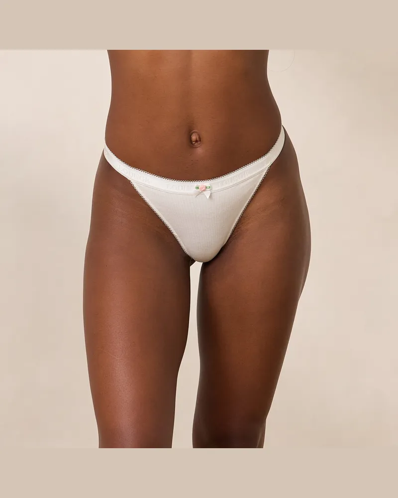 Lounge Rosebud Gerippter String - Weiß Weiß