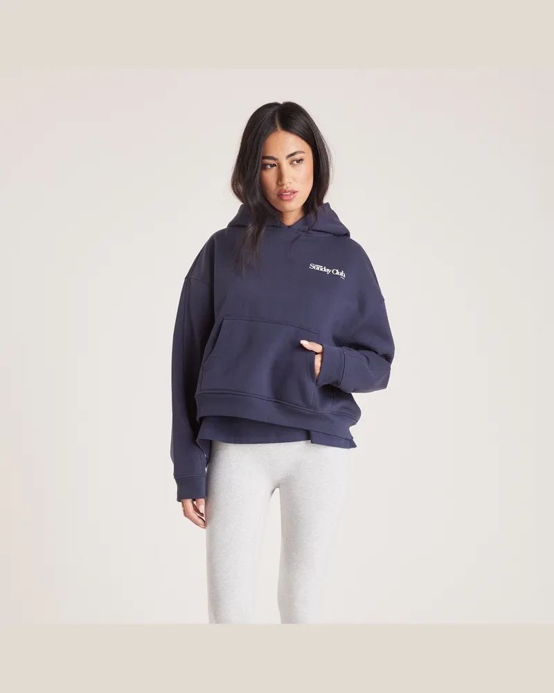 Lounge Kastenförmiges Hoodie - Tintenblau Blue