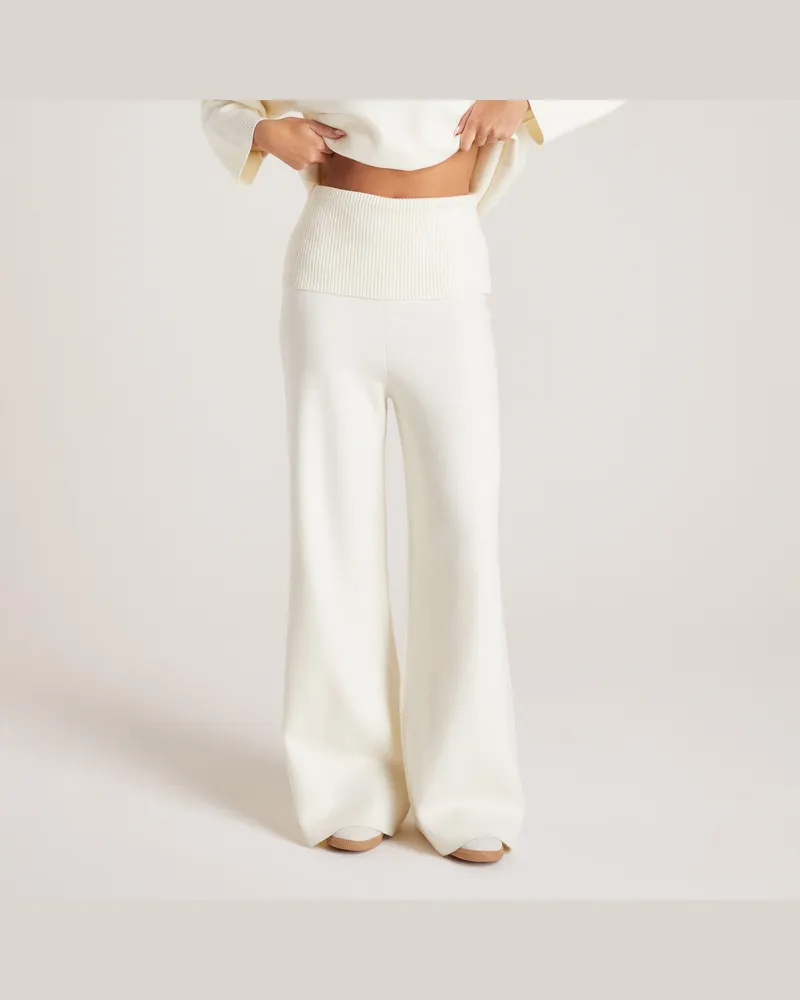 Lounge Gestrickte Hose - Crèmefarbe Cream