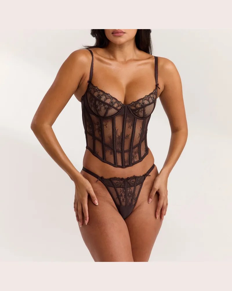 Lounge Seraphina Intimates Korsett (Set) - Dunkle Schokolade Brown