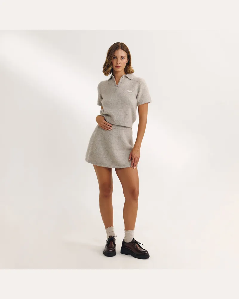 Lounge Gestrickter Minirock - Hellbraun Brown