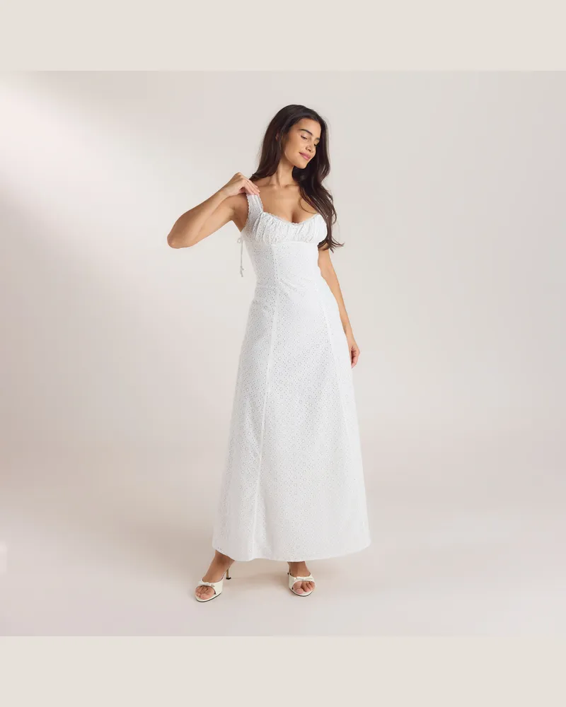 Lounge Maxikleid mit Korsetterie - Weiß Weiß