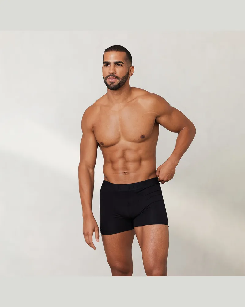 Lounge Luxe Herren-Boxer (3er Paket) - Schwarz Black