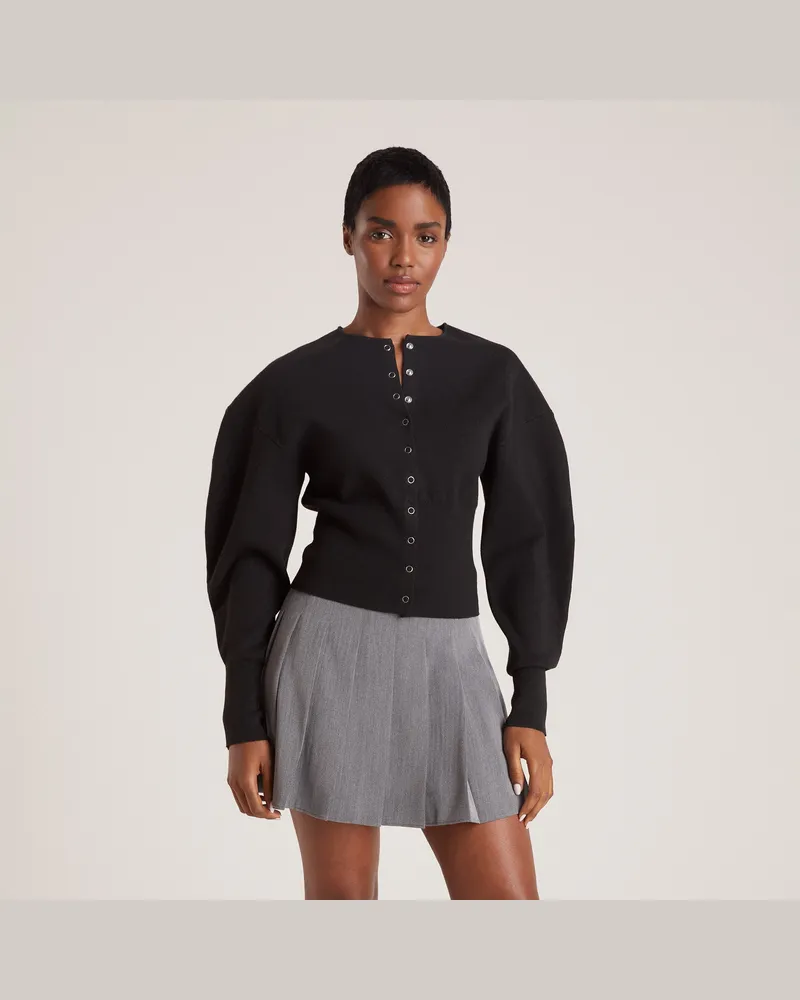 Lounge Taillierte Strickjacke - Schwarz Black