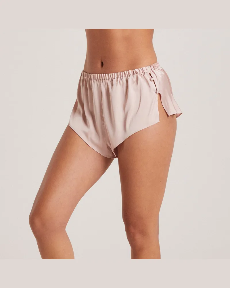 Lounge Mini Satin Schleife Pyjama-Shorts - Zartrosa 