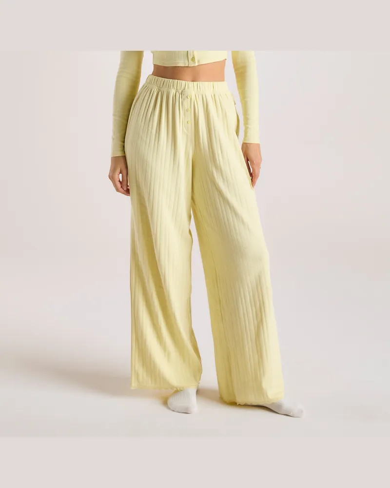 Lounge Pointelle Pyjama-Hosen - Butterblume Yellow