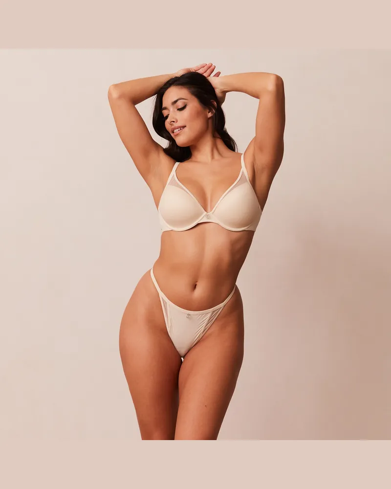 Lounge Classic Plunge T-shirt BH - Milchkaffee Cream