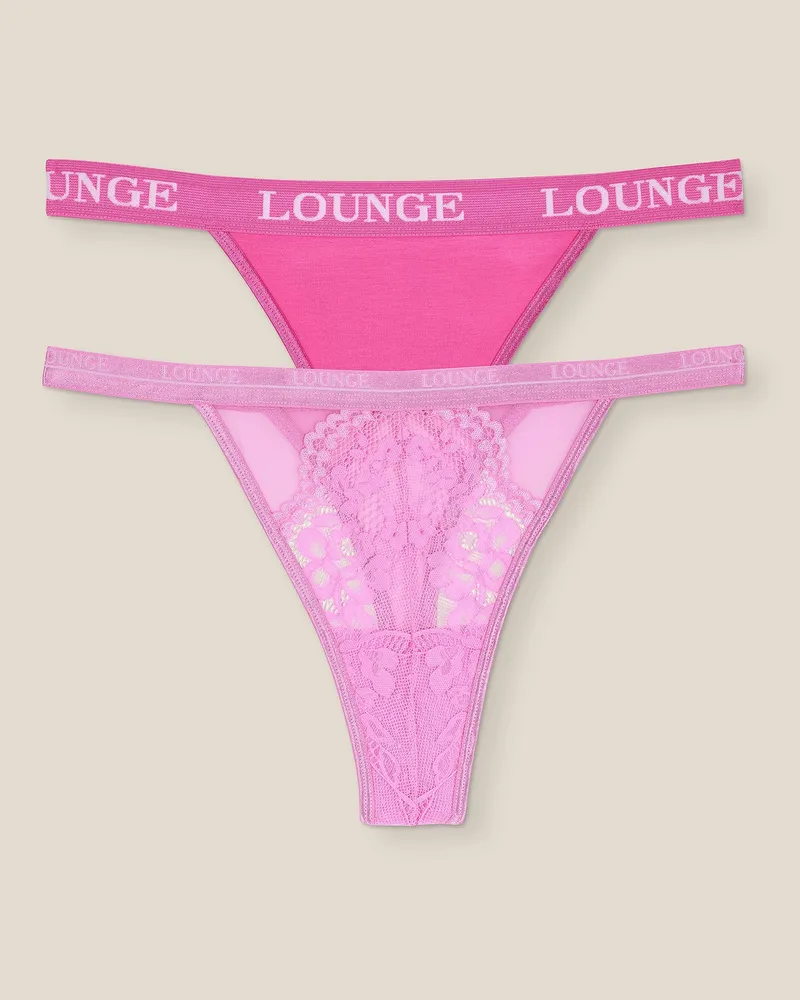 Lounge Limitierte Edition Blossom/Triangle String (2er Pack) - Rosa Rosa