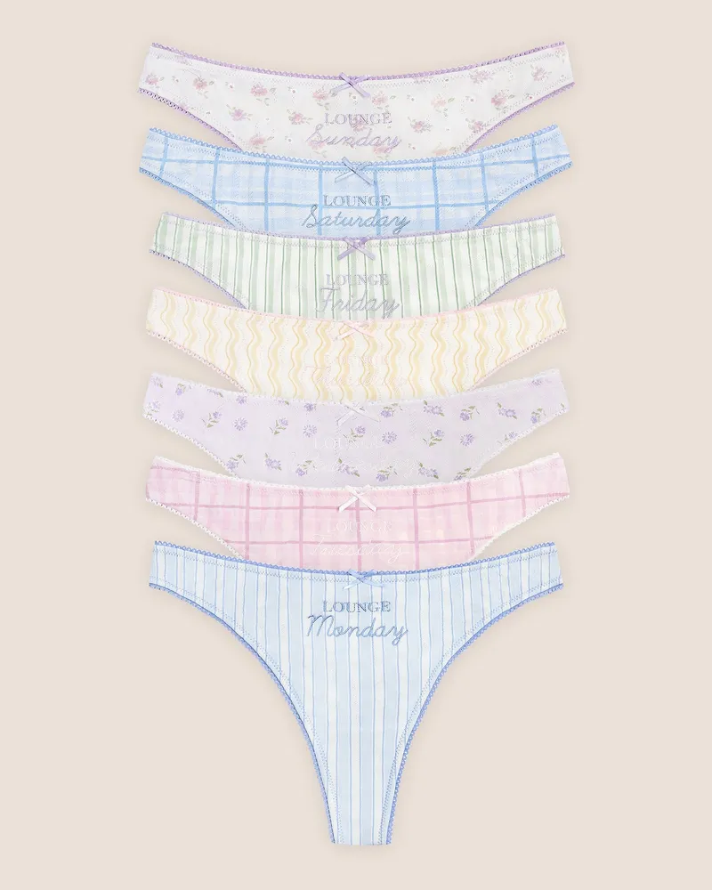 Lounge Days of the Week String (7er Paket) - Mehrfarbiges Muster Print