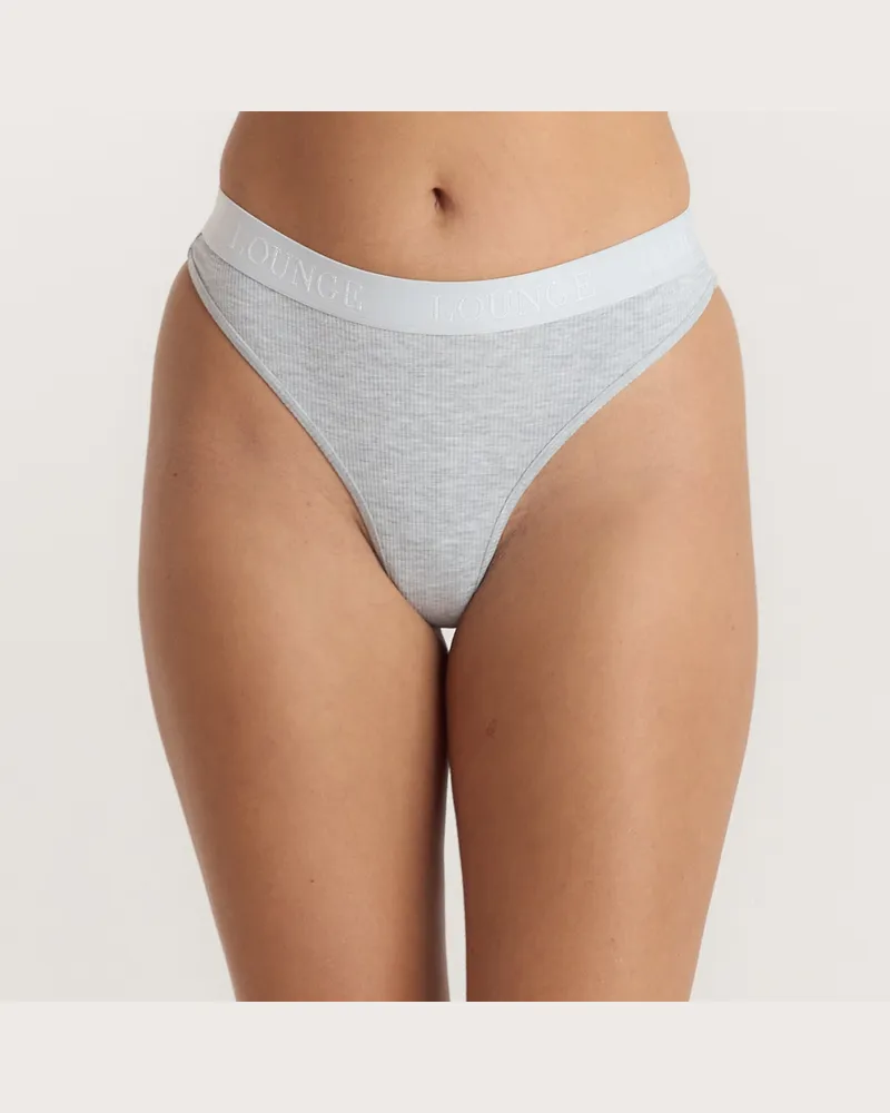 Lounge Weicher Gerippter String - Grauer Melange Grey