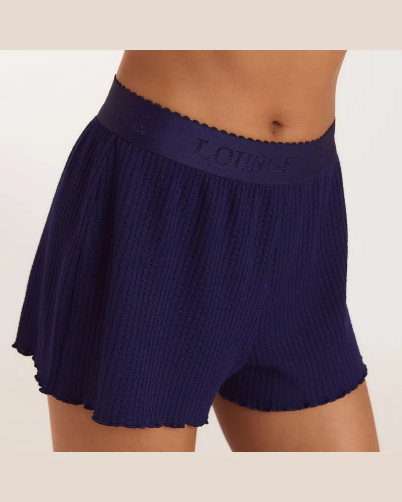 Lounge Soft Waffle Pyjama Shorts - Marineblau Blue