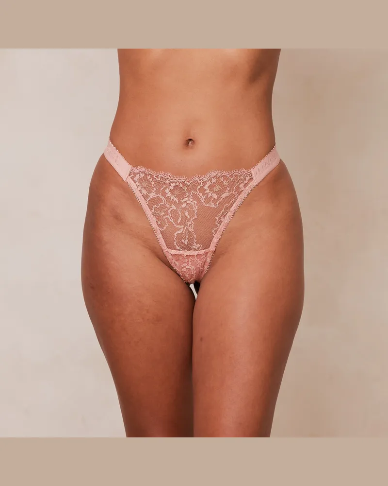 Lounge Embroidered Triangle String - Rosa Pink