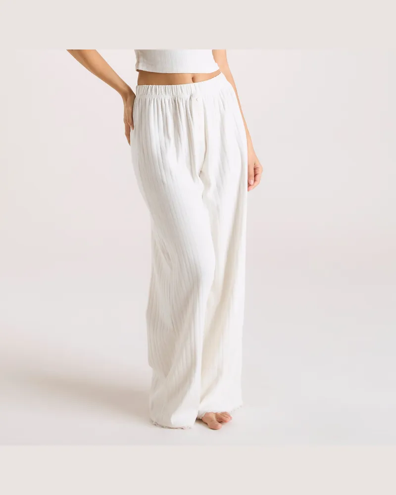 Lounge Pointelle Pyjama-Hosen - Crèmefarben Cream