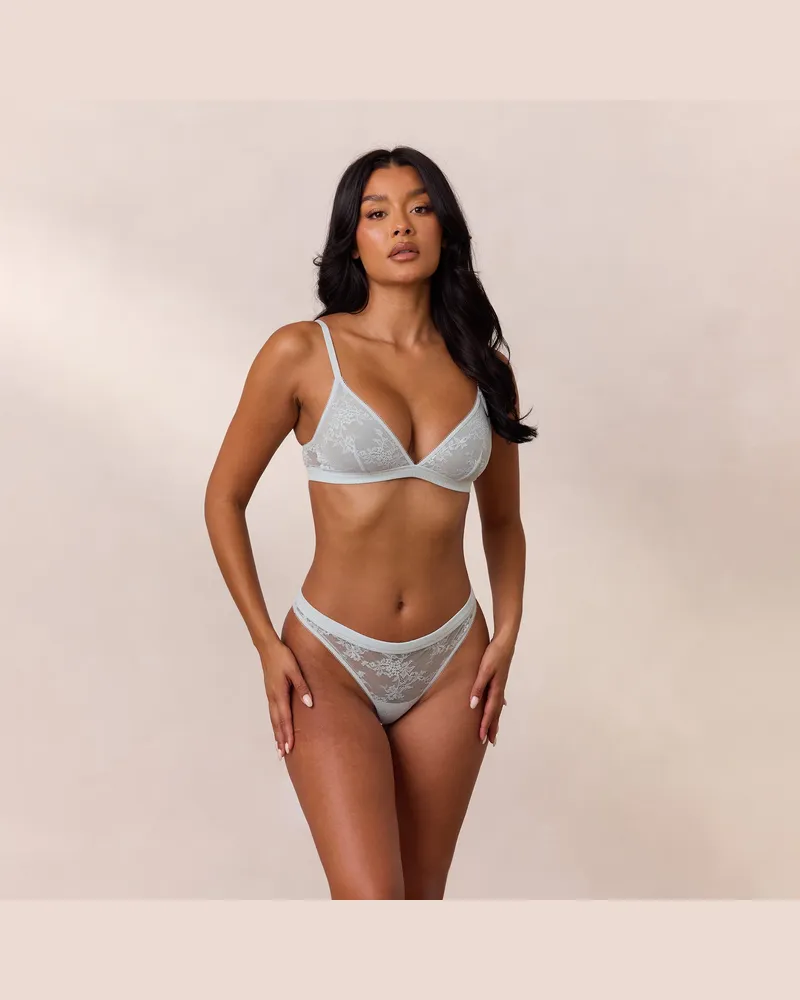 Lounge Lace Triangle Bralette - Blau Blue