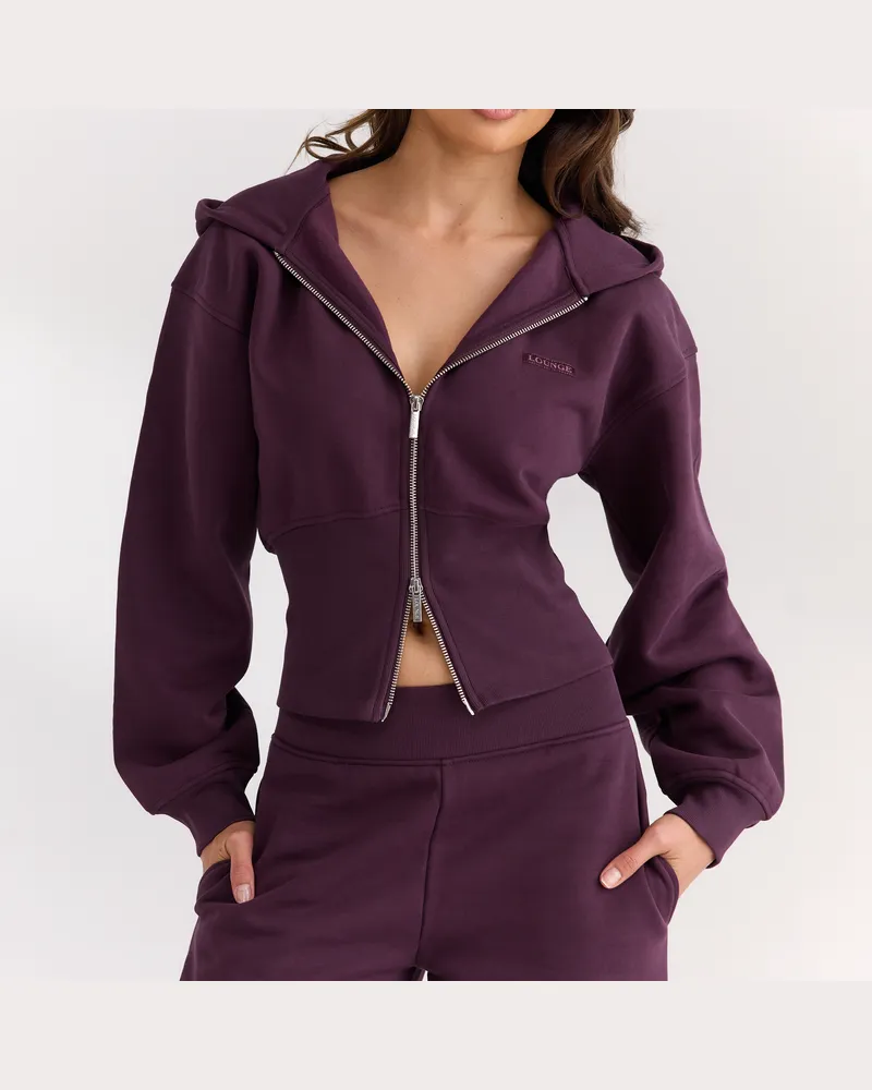 Lounge Taillierte Zip-Up Hoodie - Kirschlack Cherry-lacquer