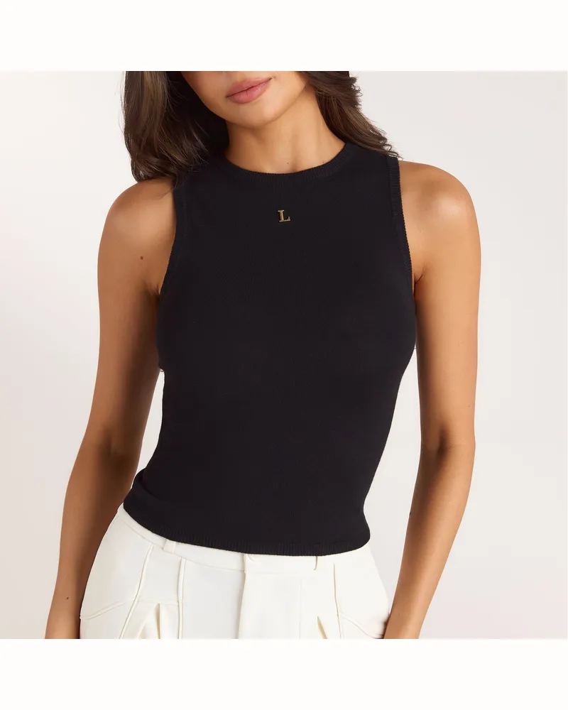 Lounge Strick-Vest Top - Schwarz Black