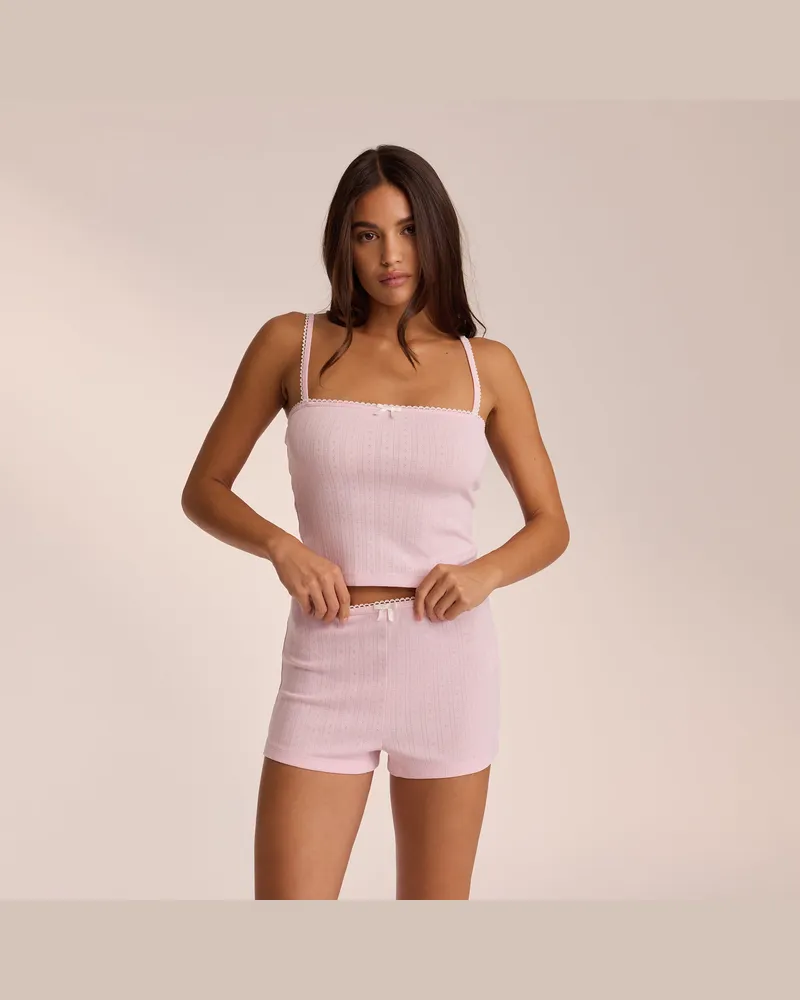 Lounge Pointelle Strappy Cami Pyjamatop - Rosa Das perfekte Geschenk für sie Rosa