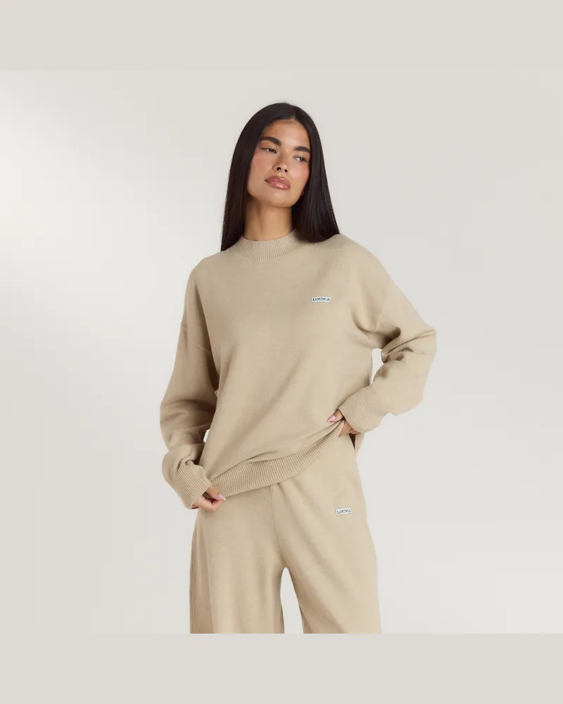Lounge Pullover mit Rundhalsausschnitt - Haferflocken Cream