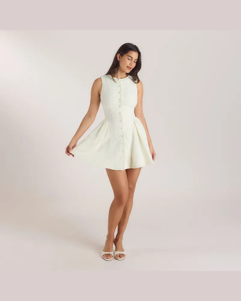 Lounge Besticktes Minikleid - Crèmefarbe Crèmefarbe