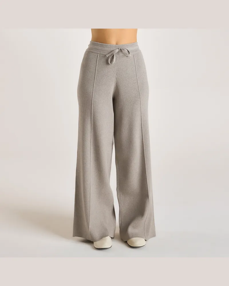 Lounge Weite Strickhose - Warmgrau Grey