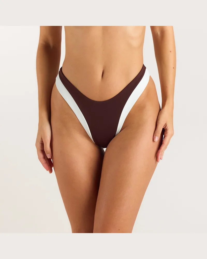 Lounge Monaco Brazilian Slip mit Hohem Bein - Schokolade Brown