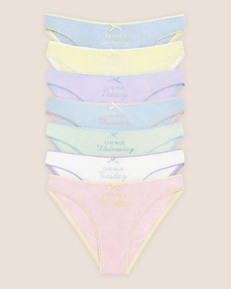 Lounge Days of the Week Slip (7er Paket) - Mehrfarbiges Pastell Pastel