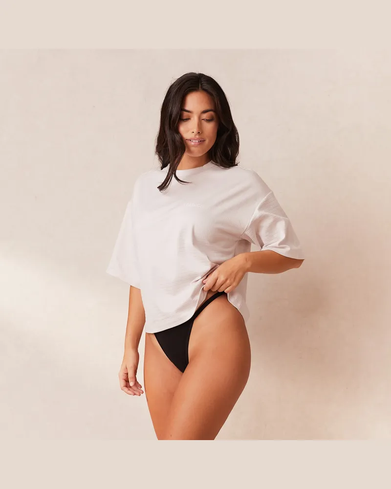 Lounge Classic Fleece Oversized Schlafanzug Oberteil - Crèmefarben Cream