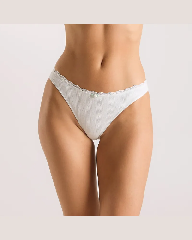 Lounge Pointelle Slip - Crèmefarben Cream