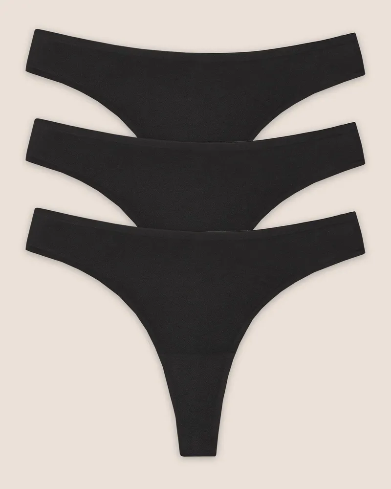 Lounge Nahtlose Strings (3er-Pack) - Schwarz Black