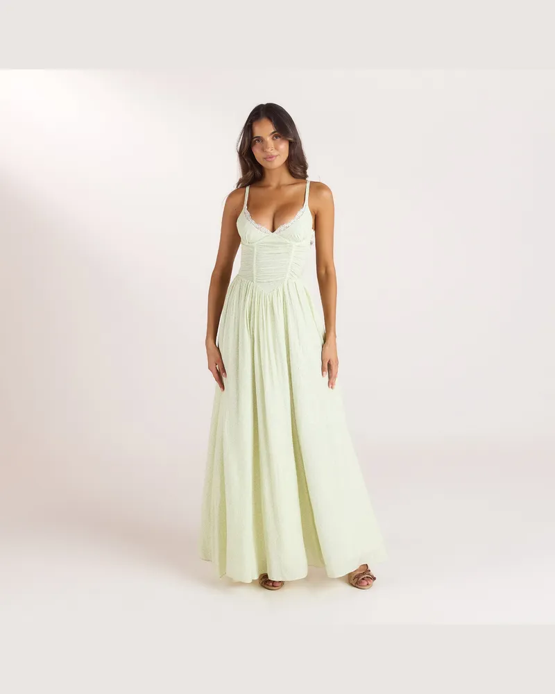 Lounge Maxikleid mit Bügeln - Blumencreme Cream
