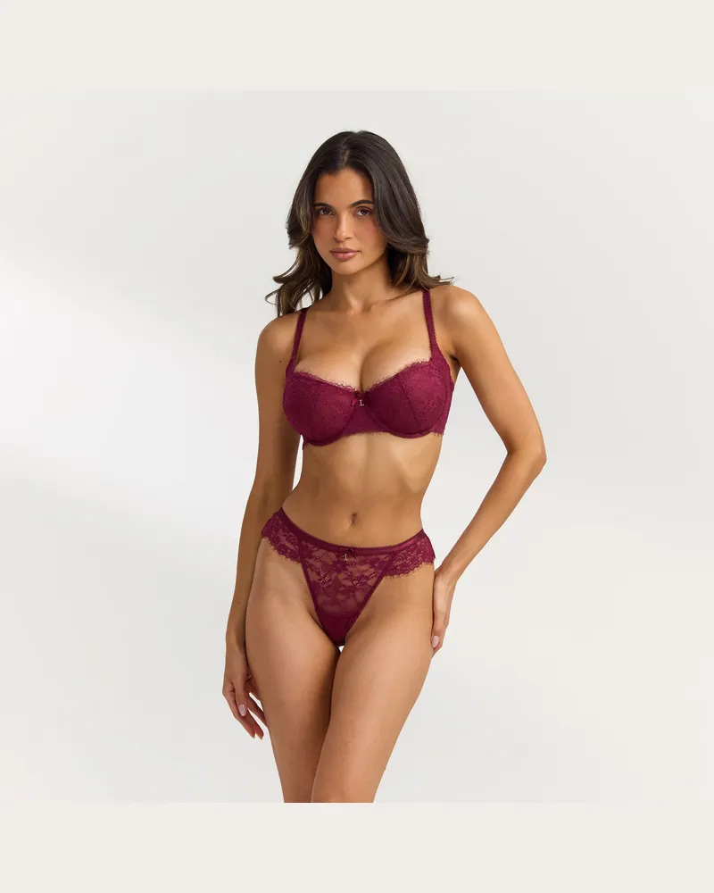 Lounge Spitzen-BH mit Extremem Push-Up - Beere Berry
