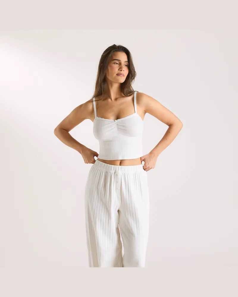 Lounge Pointelle Cami-Oberteil - Crèmefarben Cream