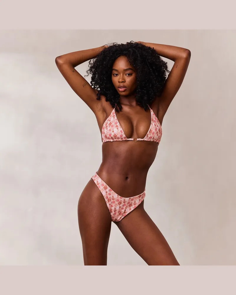 Lounge Doppelseitiges Triangle Bikini-Oberteil - Rosa/Floral Pink