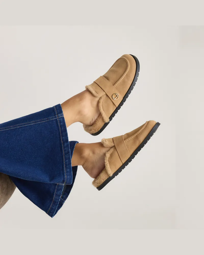 Lounge Amara Pantoffel - Kastanienfarbe Brown