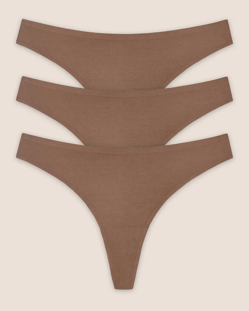 Lounge Nahtlose Strings (3er-Pack) - Kastanienbraun Chestnut