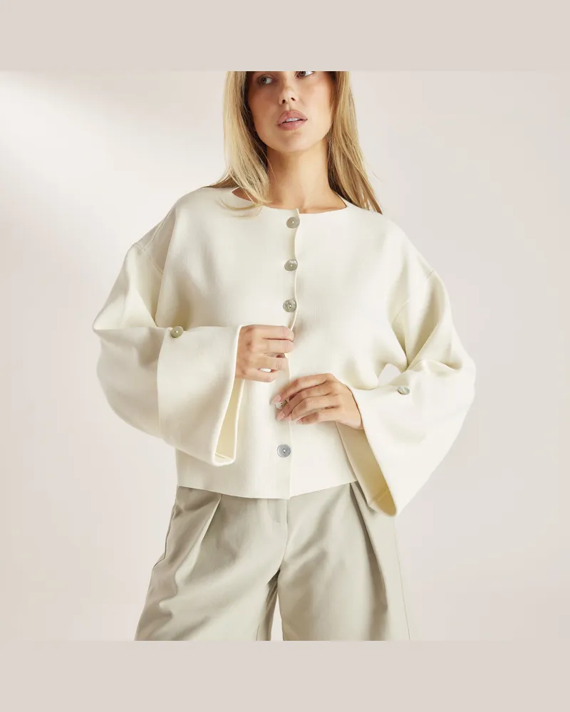 Lounge Locker Geschnittener Cardigan - Stein Grey