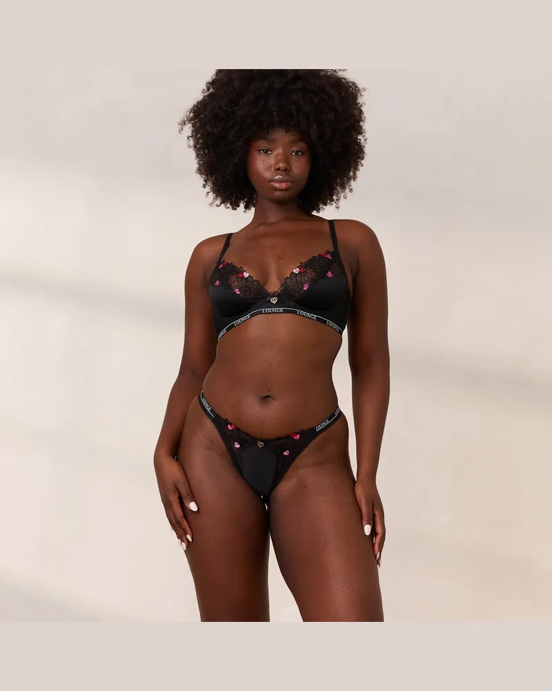 Lounge Zalia Plunge BH - Schwarz Schwarz