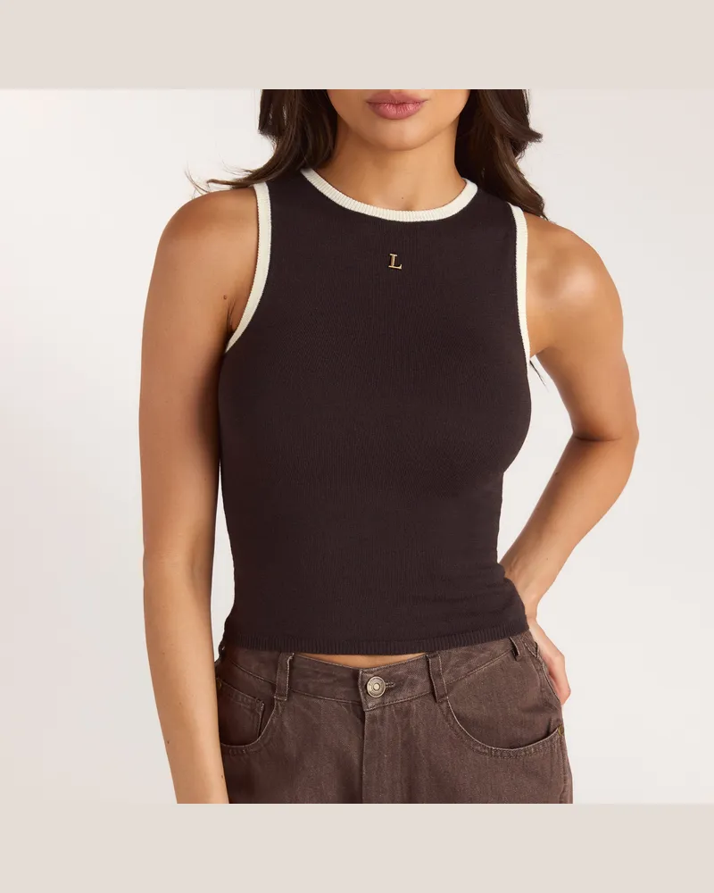 Lounge Strick-Vest Top - Schokolade Chocolate