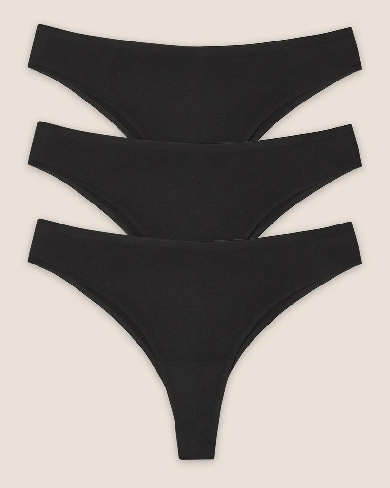 Lounge Nahtlose Brazilians (3er-Pack) - Schwarz Schwarz