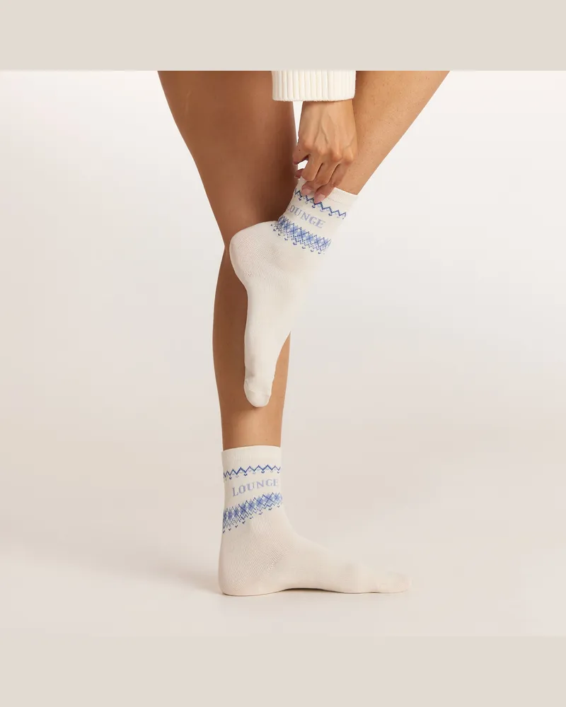 Lounge Fairisle Socken - Crèmefarbe Cream