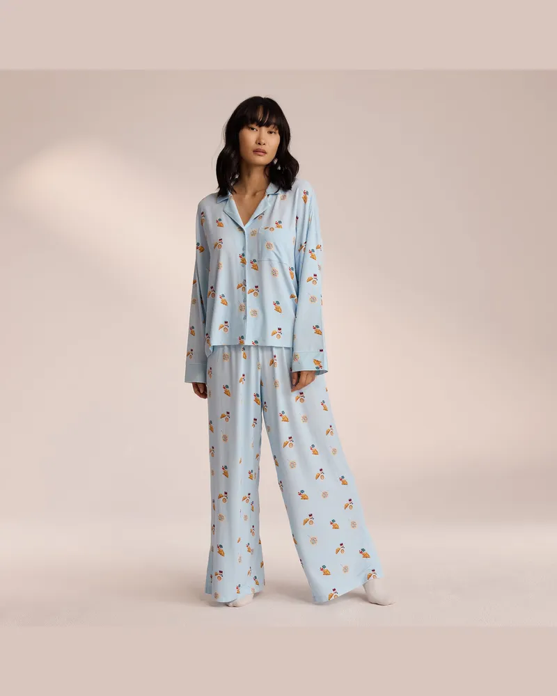Lounge Modal Pyjamahose - Blau 