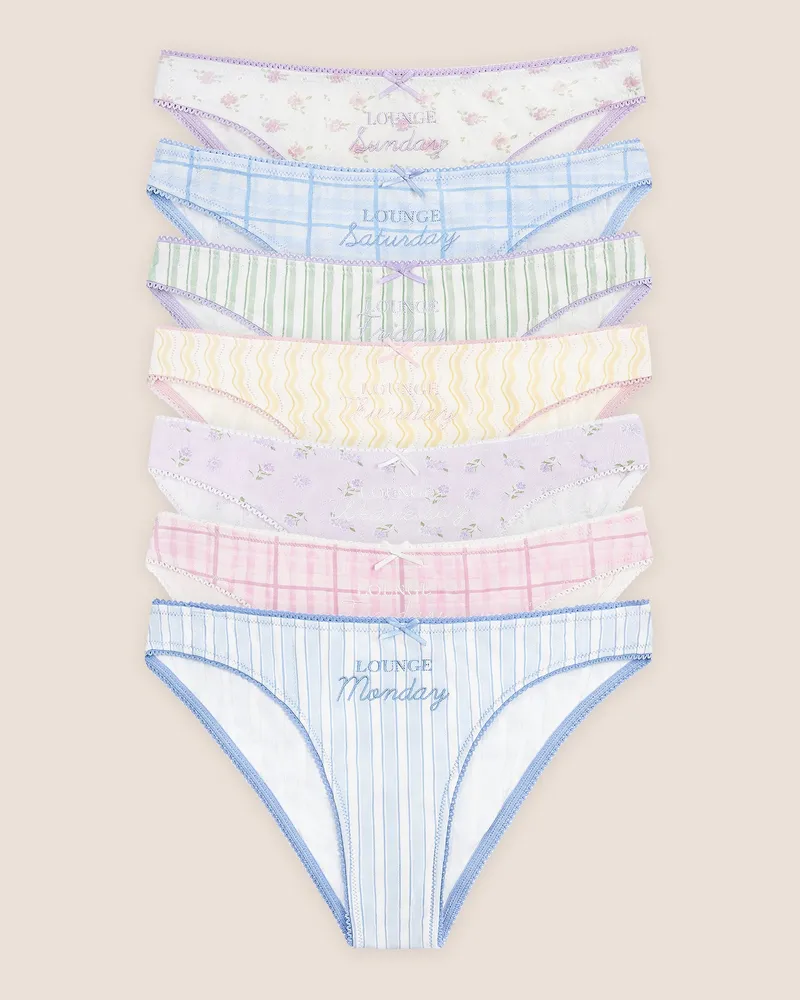 Lounge Days of the Week Slip (7er Paket) - Mehrfarbiges Muster Print