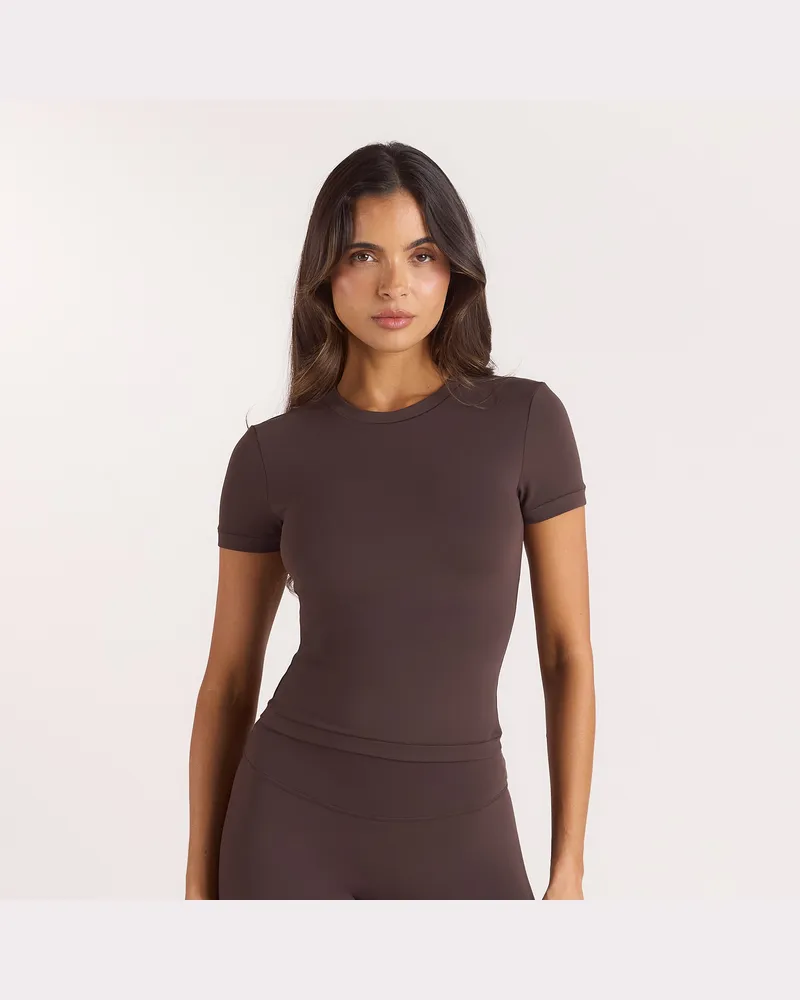 Lounge ContourSoft™ Kurzärmeliges T-Shirt - Dunkle Schokolade Brown