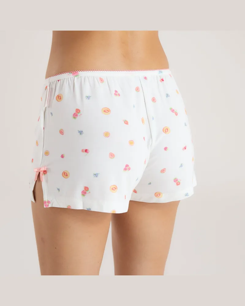 Lounge Modal Pyjama-Shorts - Weißes Obst White
