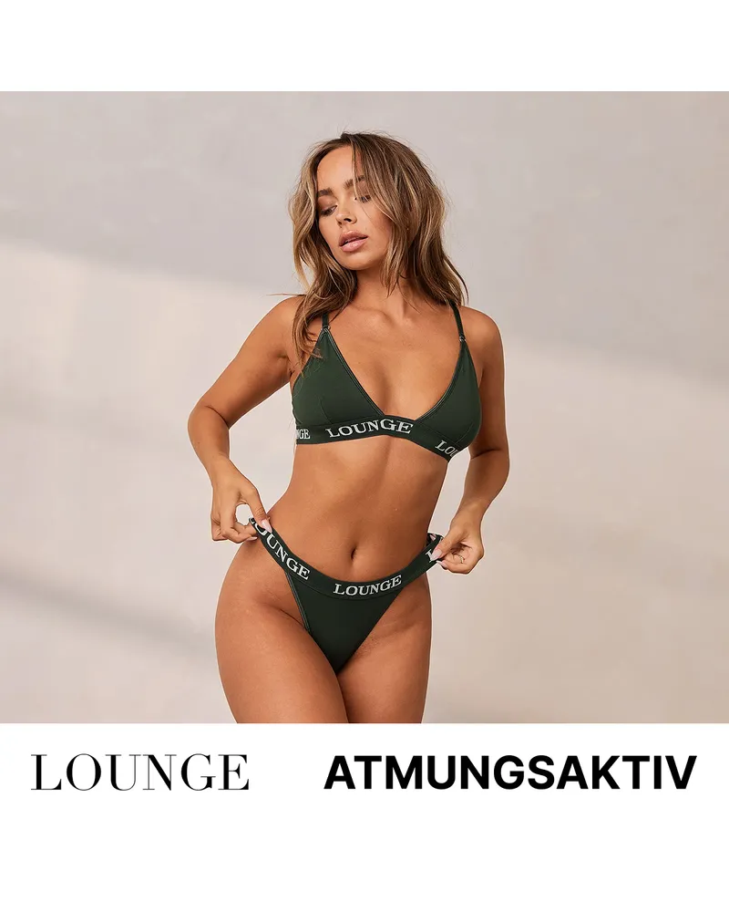 Lounge Bambus-Dreieck-BH - Tannengrün Damen-Bralette ohne Polsterung - tiefer Ausschnitt - Lounge Tannengrün
