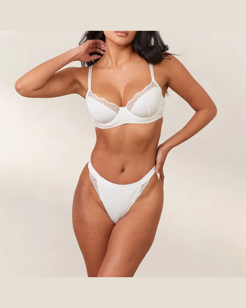 Lounge Ribbed Balcony BH - Weiß White