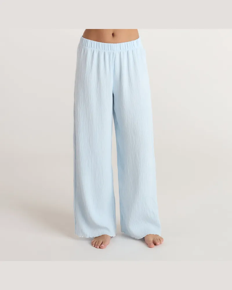 Lounge Crinkle Pyjamahose - Blau Blue