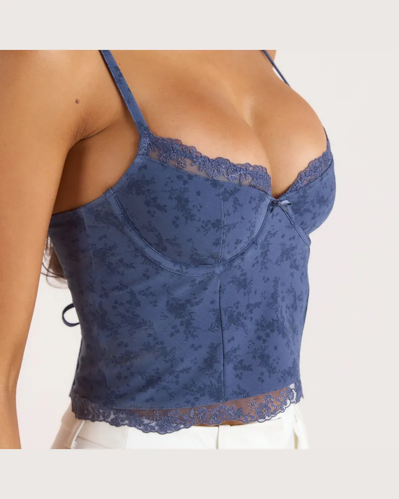 Lounge Cami-Top mit Bügeln - Marineblau Blue