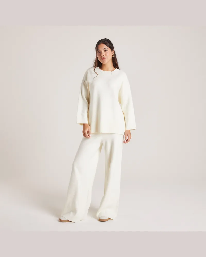 Lounge Gestrickter Pullover - Crèmefarbe Cream